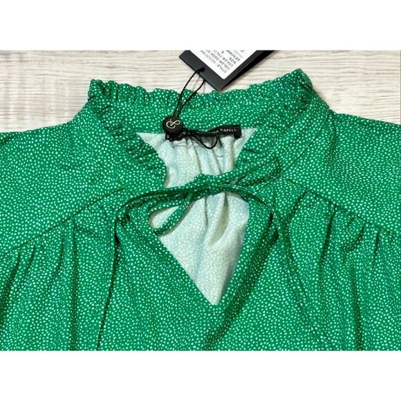 Adrianna Papell vivid green top blouse size S - Picture 3 of 10